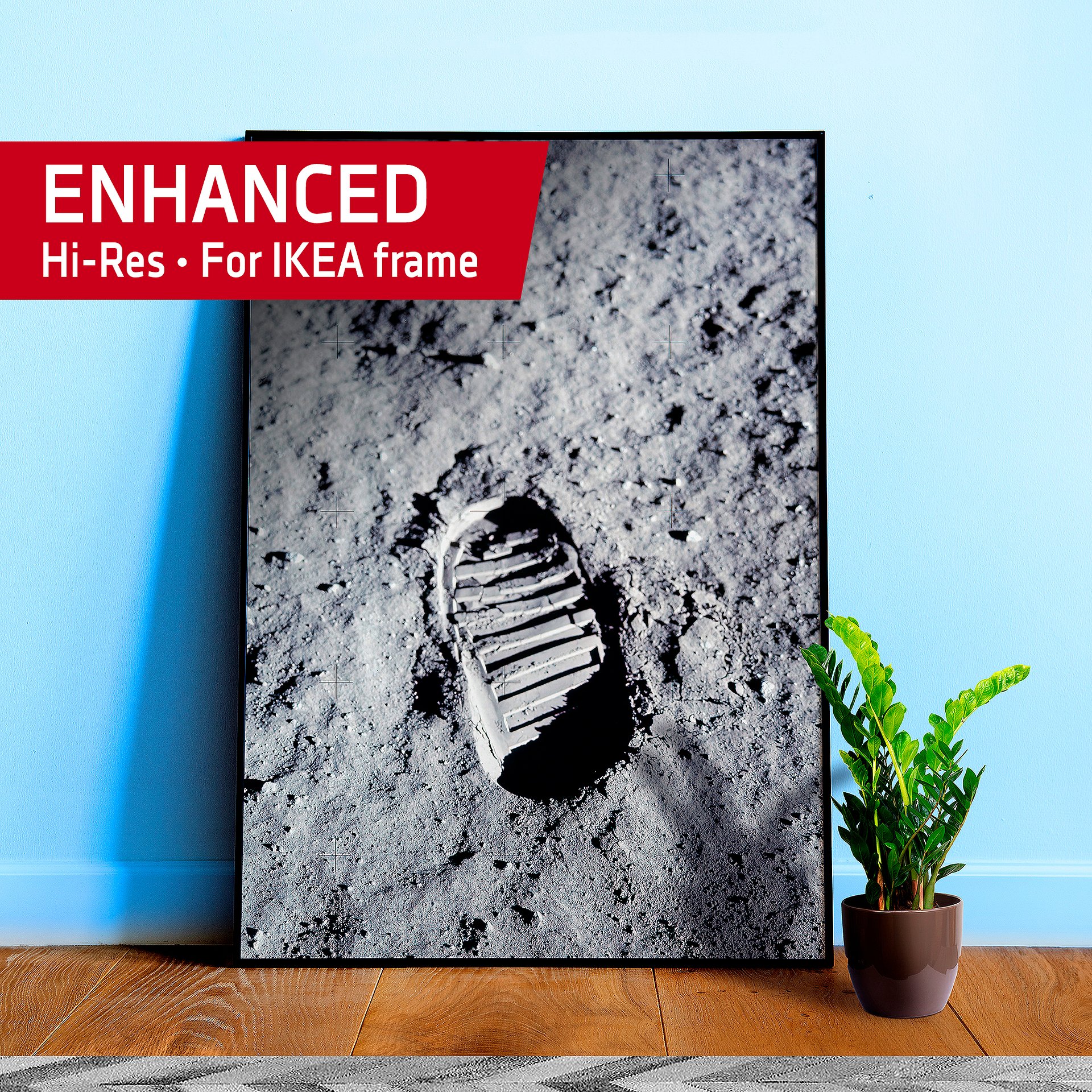 NASA Apollo 11: Moon footprint, 1969 — space poster, space art, photo poster, NASA print, space wall decor product image (1)