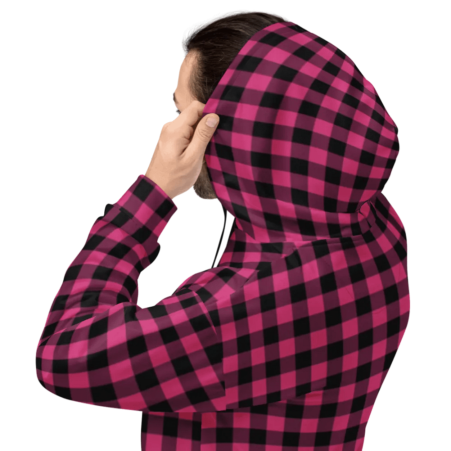 Pink Buffalo Checkered Plaid Hoodie product image (8)