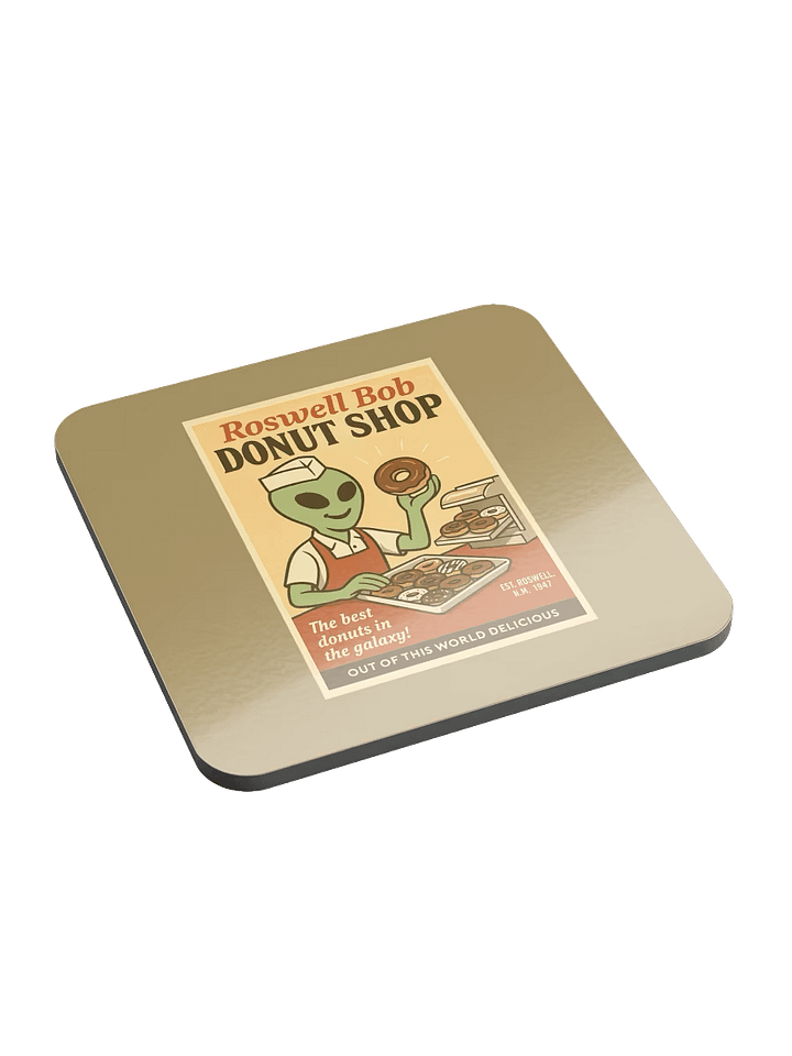 Donut Shop Roswell Aliens 1950's Retro Poster Coaster product image (2)