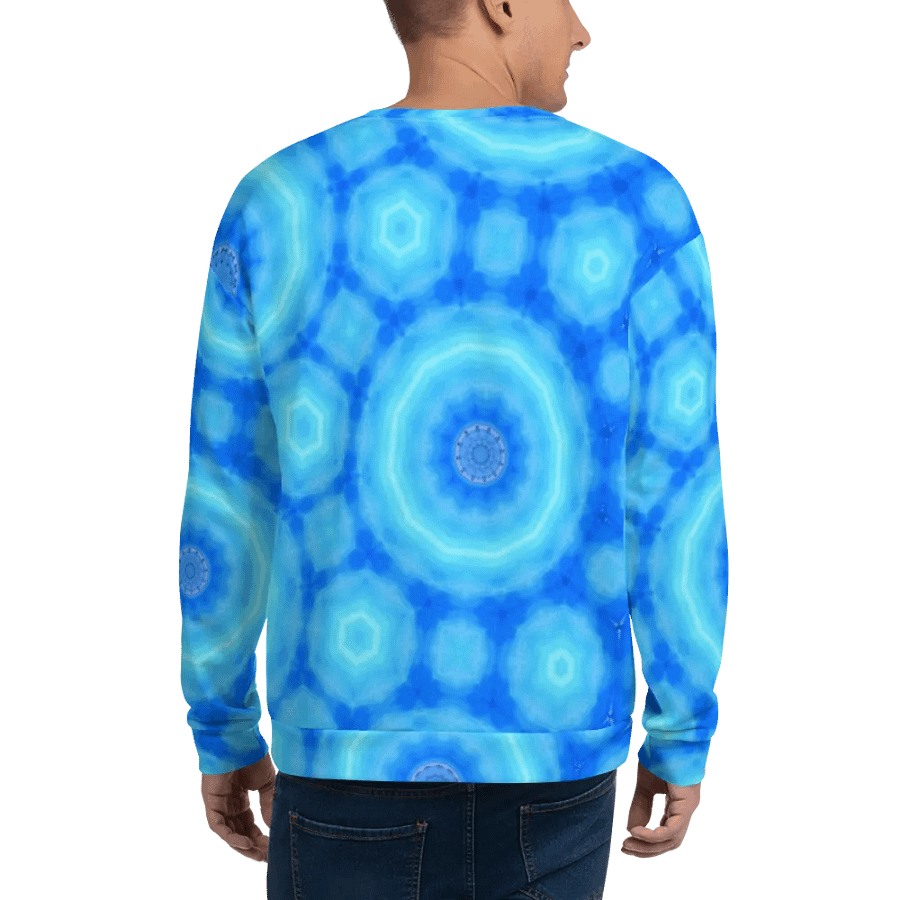 Abstract Circular Pattern in Blues Unisex Sweatshirt product image (10)