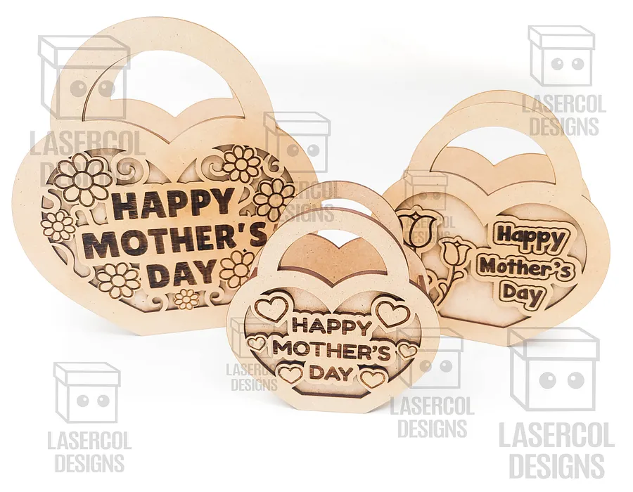 Mother's Day Gift Basket (3 Sizes) - Laser Cut Files product image (6)