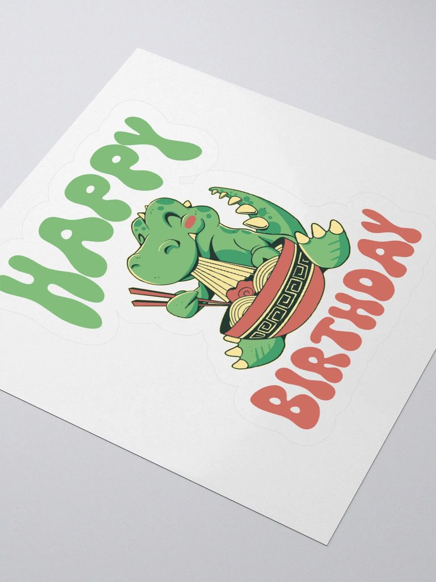 Happy Birthday (Dinosaur Eating Noodles) Sticker product image (3)