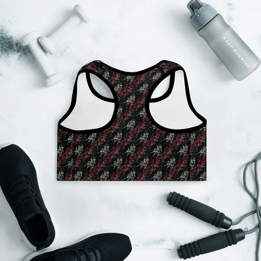Black All-Over Print Padded Sports Bra product image (9)