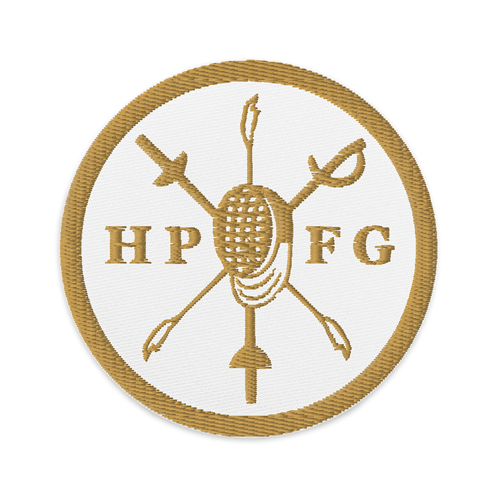 Gold on White HPFG Embroidered Patch product image (1)