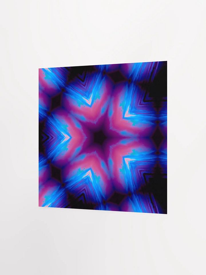 Coastal Kaleidoscope Poster, Strange Summer Sea Star Art, Neon Pink Blue Ocean Home Decor product image (2)