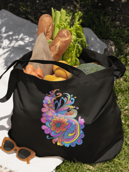 Rainbow Bloom - Eco-conscious Organic Cotton Tote product image (2)