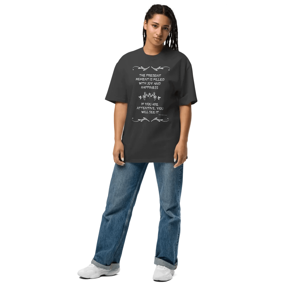 001-Mindfulness Premium Oversized Faded Black T-Shirt product image (3)