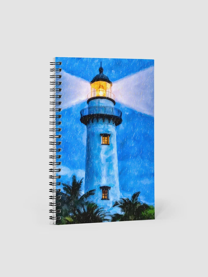St Simons Island Lighthouse At Night – Georgia Spiral Notebook product image (1)