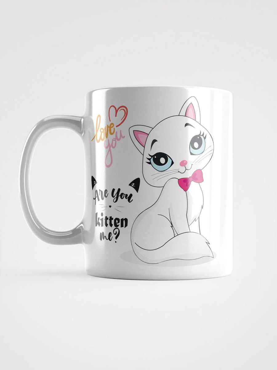 White Glossy Mug Cute Kitten product image (6)