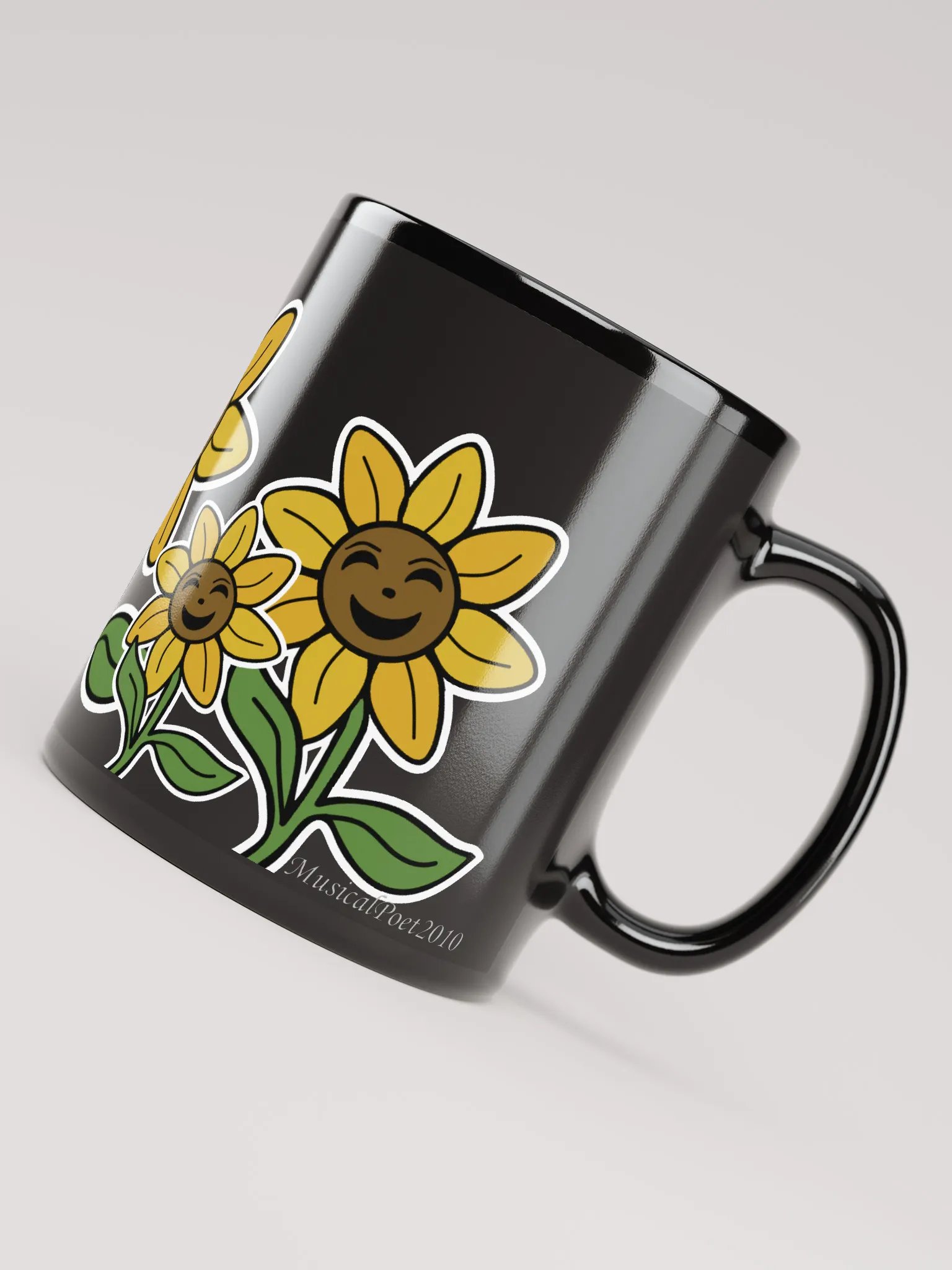 Sunflower Smiles Black Mug product image (8)