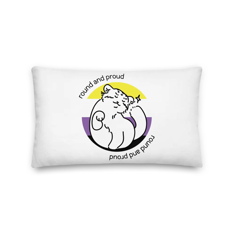 Round and Proud Manul Nonbinary Version - Pillow product image (2)