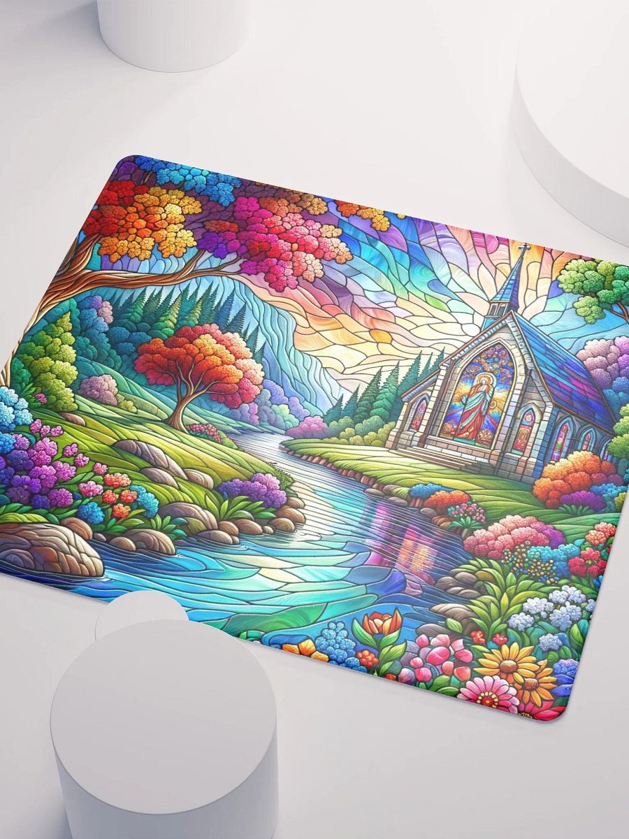 Stain-glass Style Chapel Mouse Mat product image (6)