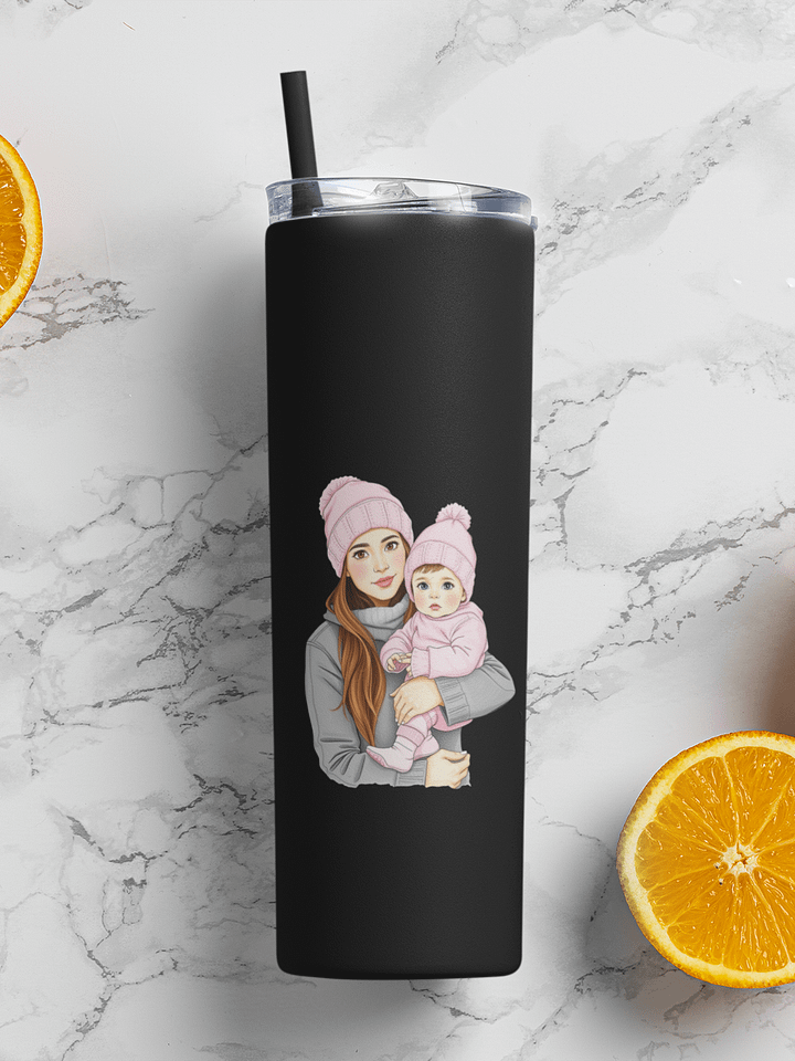 Stay Refreshed, Mama - Tumbler for Girl Moms - Brown eyes, Brown hair product image (1)