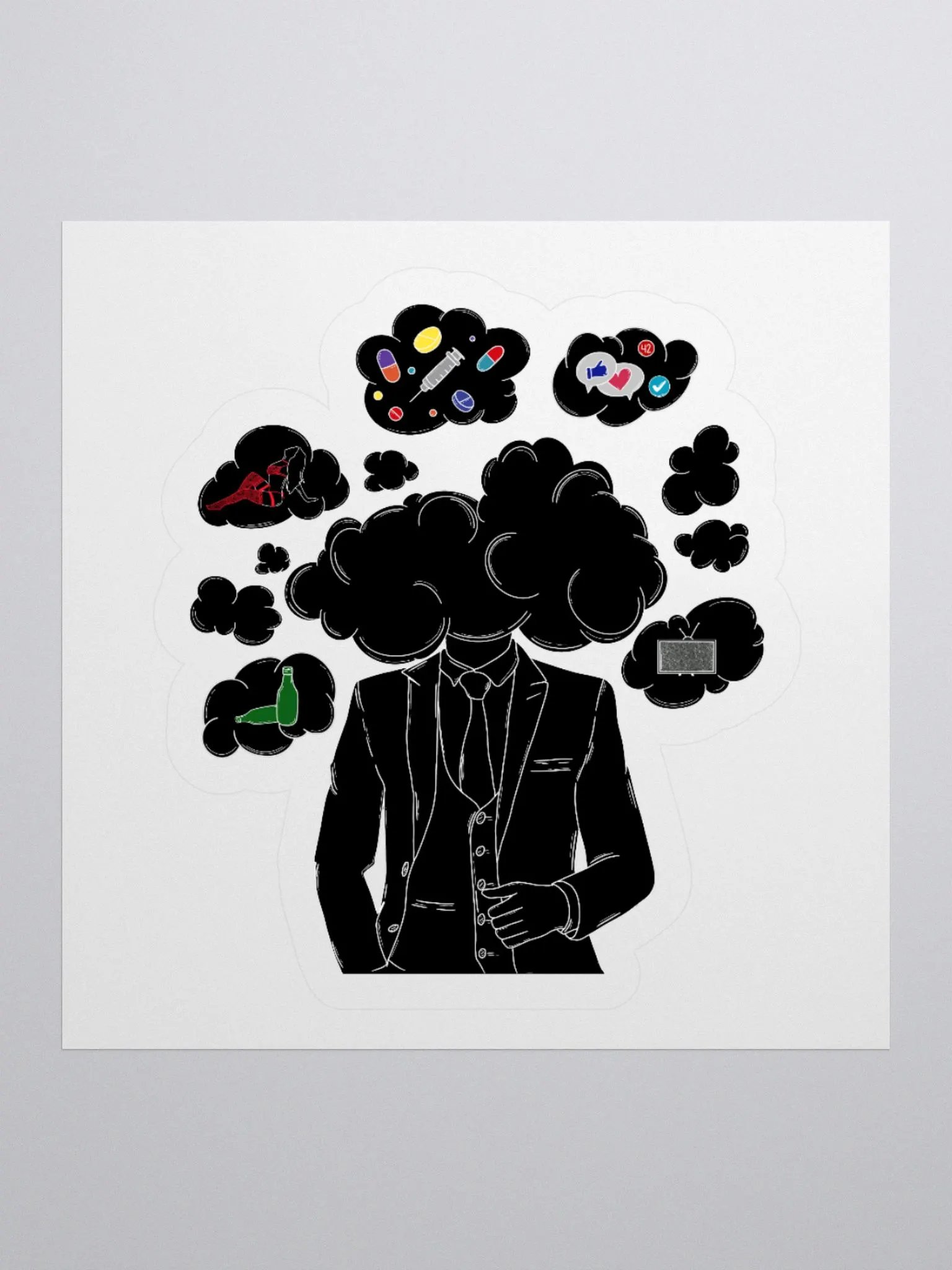 Head in the clouds Kiss Cut Stickers product image (1)