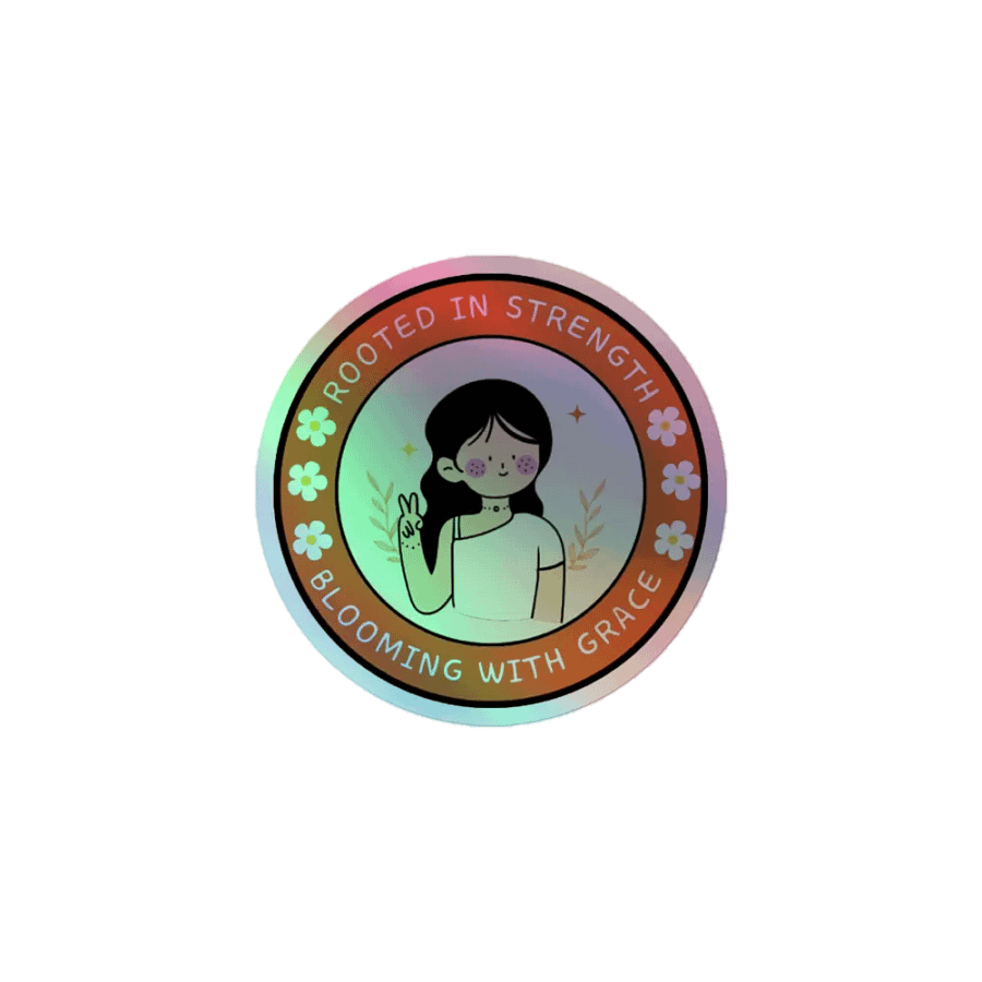 Rooted in Strength Holographic Sticker Sheet product image (1)