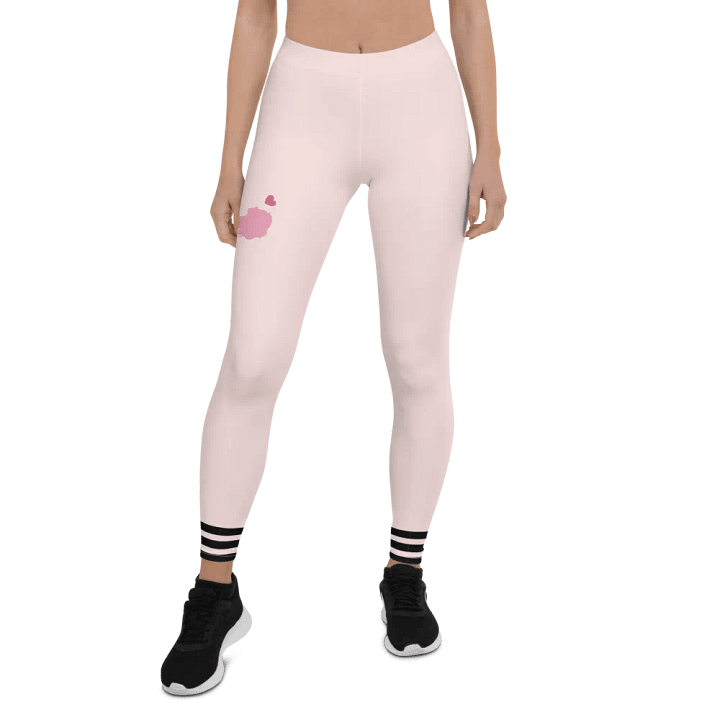 All-Over Print Leggings-Backfill Misty Rose colour with Pink Lady design black stripes product image (1)