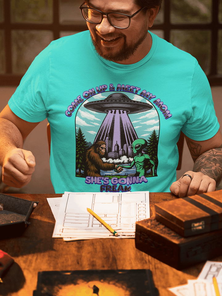 Mythical Bigfoot & Alien Encounter T-Shirt product image (1)