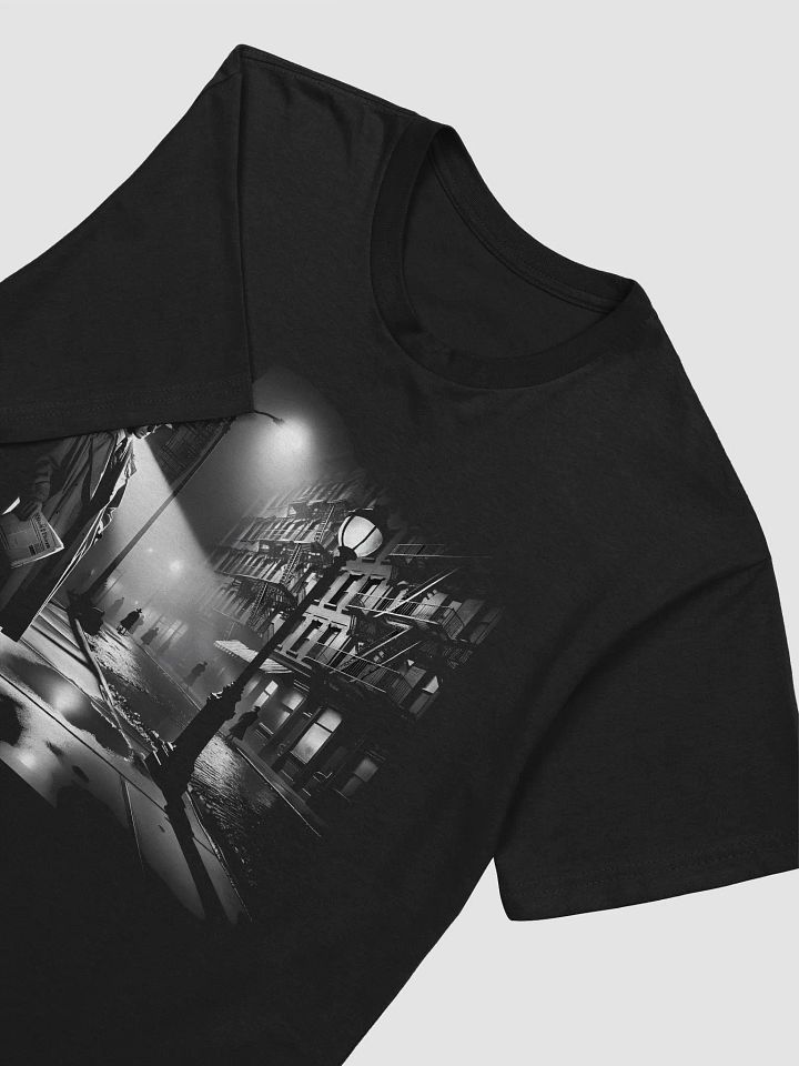 Foggy Night Watch: The Noir Street Corner (Front Print Mens Tee) product image (2)