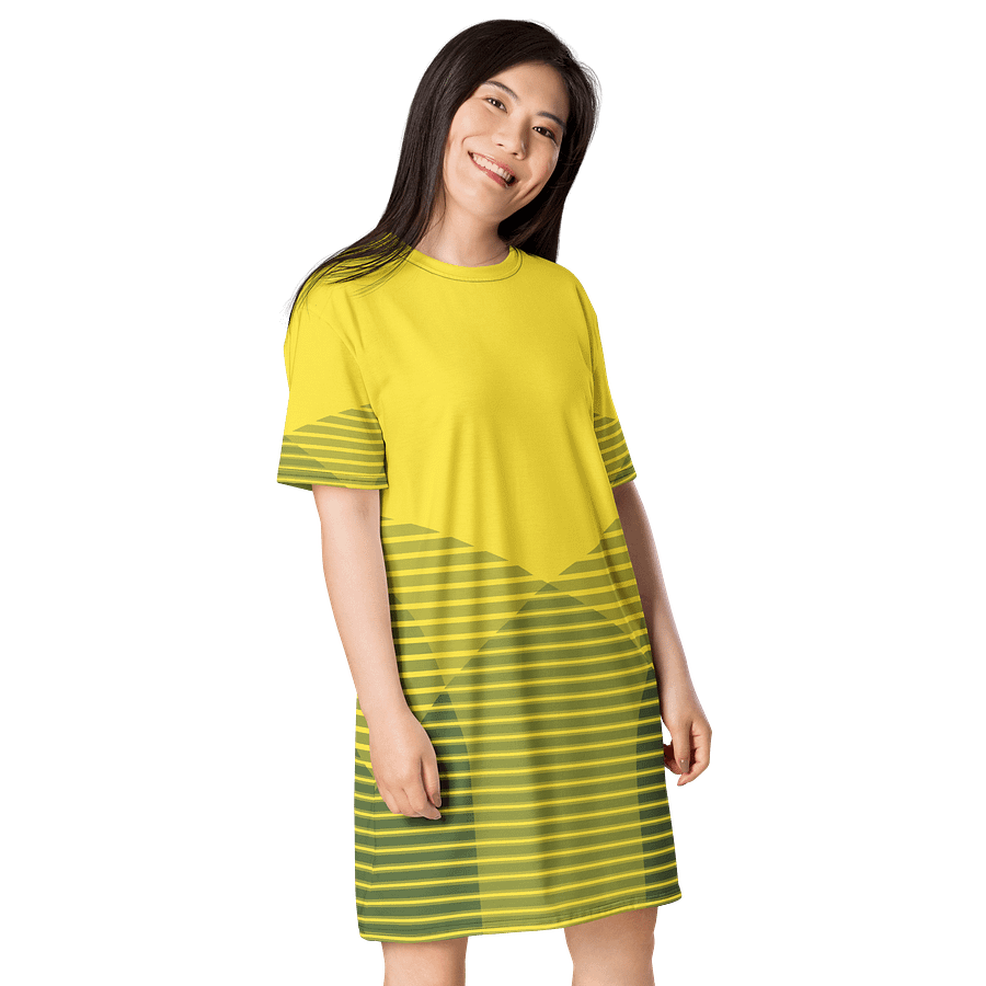 Exclusive Trendy Yellow T-Shirt Dress with Unique Striped Design product image (4)