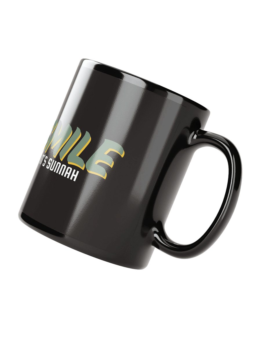 Black "Smile It's Sunnah" Mug in Muted Olive product image (5)