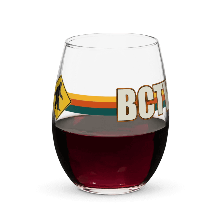 BCTV Oldschool Logo Stemless Wine Glass product image (5)