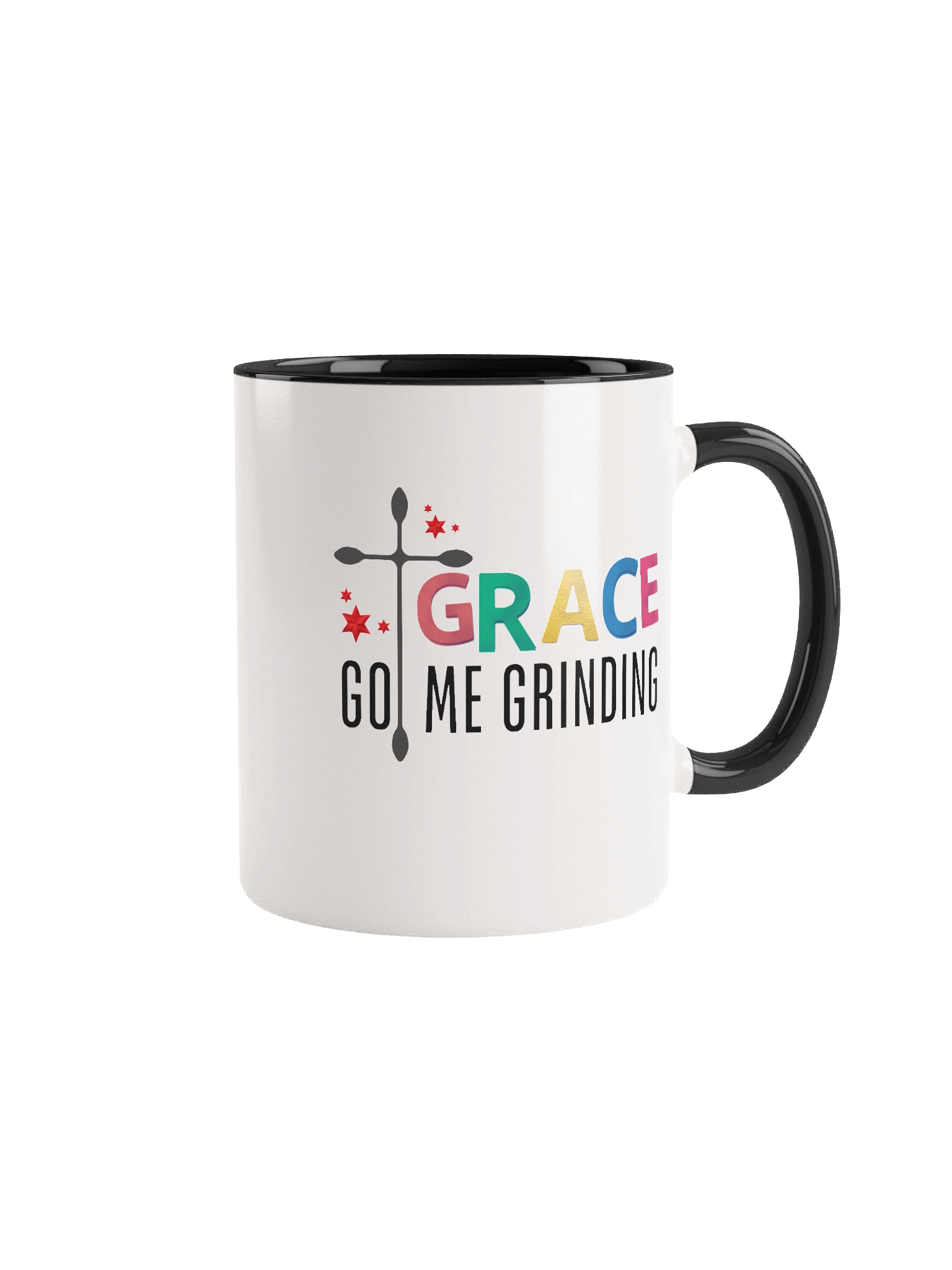 Grace Got Me Grinding Christian Double-Tone Mug | Faith Hustle Coffee Cup | Inspirational Gift for Women of Faith product image (2)