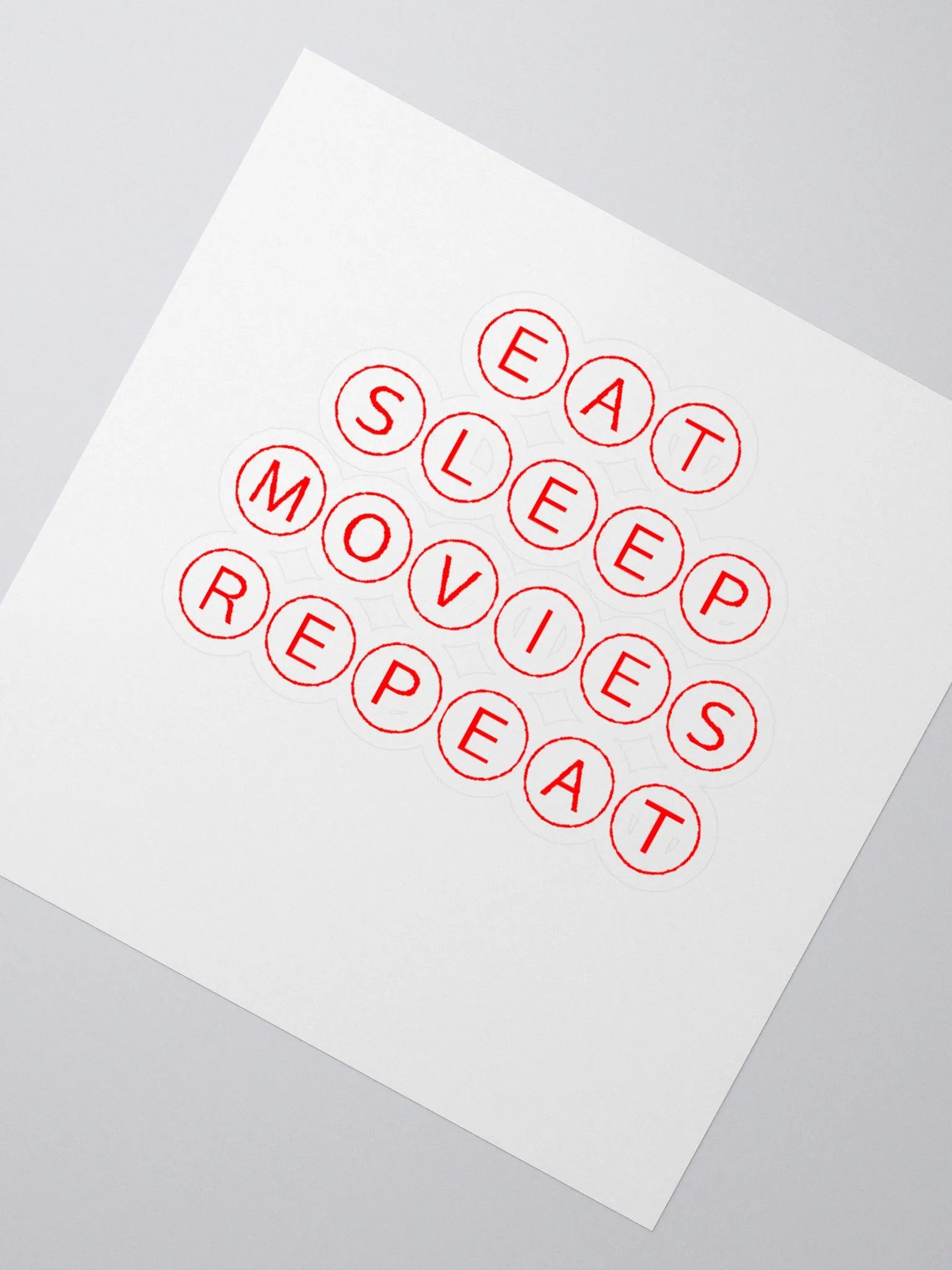 Eat Sleep Movies Repeat Sticker - Red product image (2)
