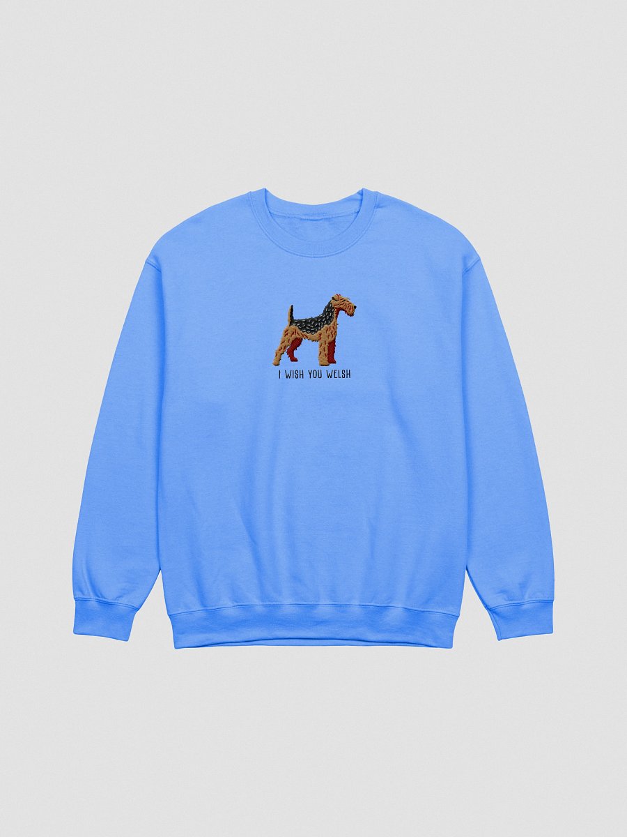 I Wish You Welsh Sweatshirt (Embroidered) of a Welsh Terrier(Black & Tan) product image (7)