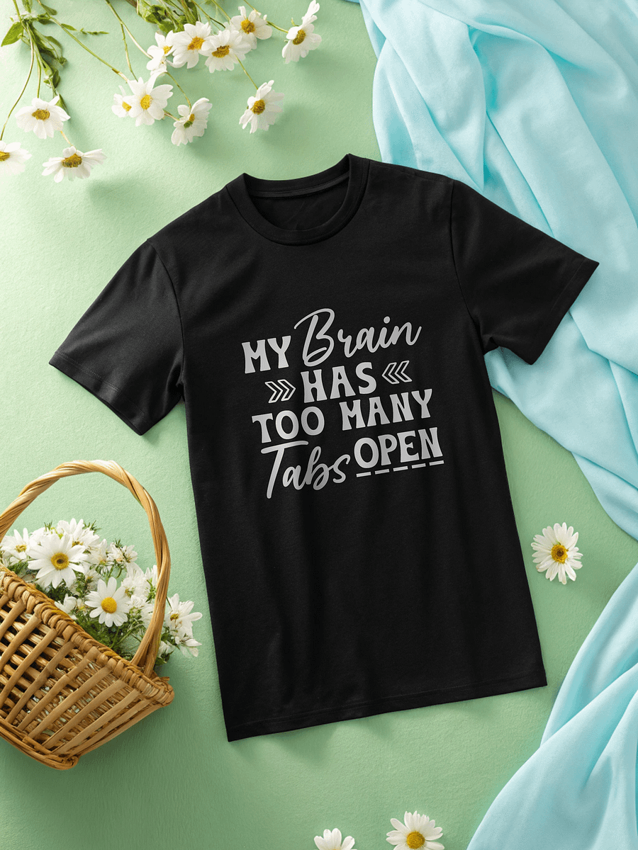 My Brain Has Too Many Tabs Open Women's Black T-Shirt product image (2)