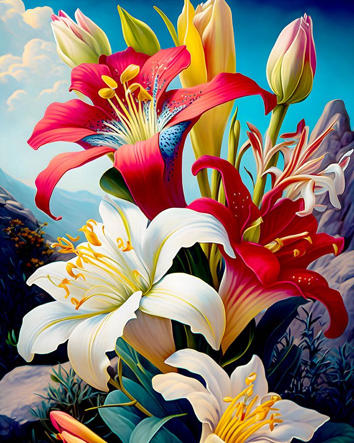 Lilies Alstroemeria Flower Poster product image (1)