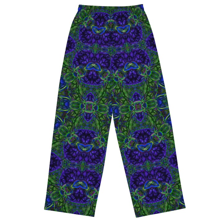 Blue Green Ribbon Kaleidoscope Wideleg Pants product image (1)