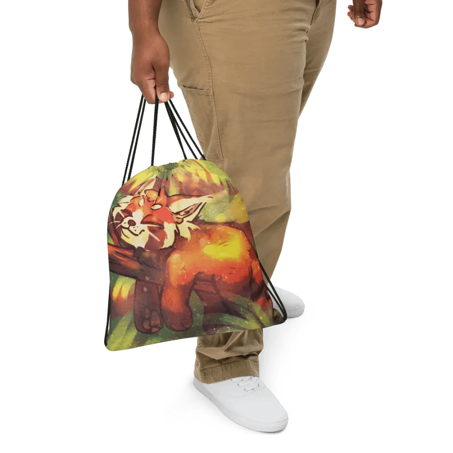 Serene Red Panda Drawstring Bag product image (5)
