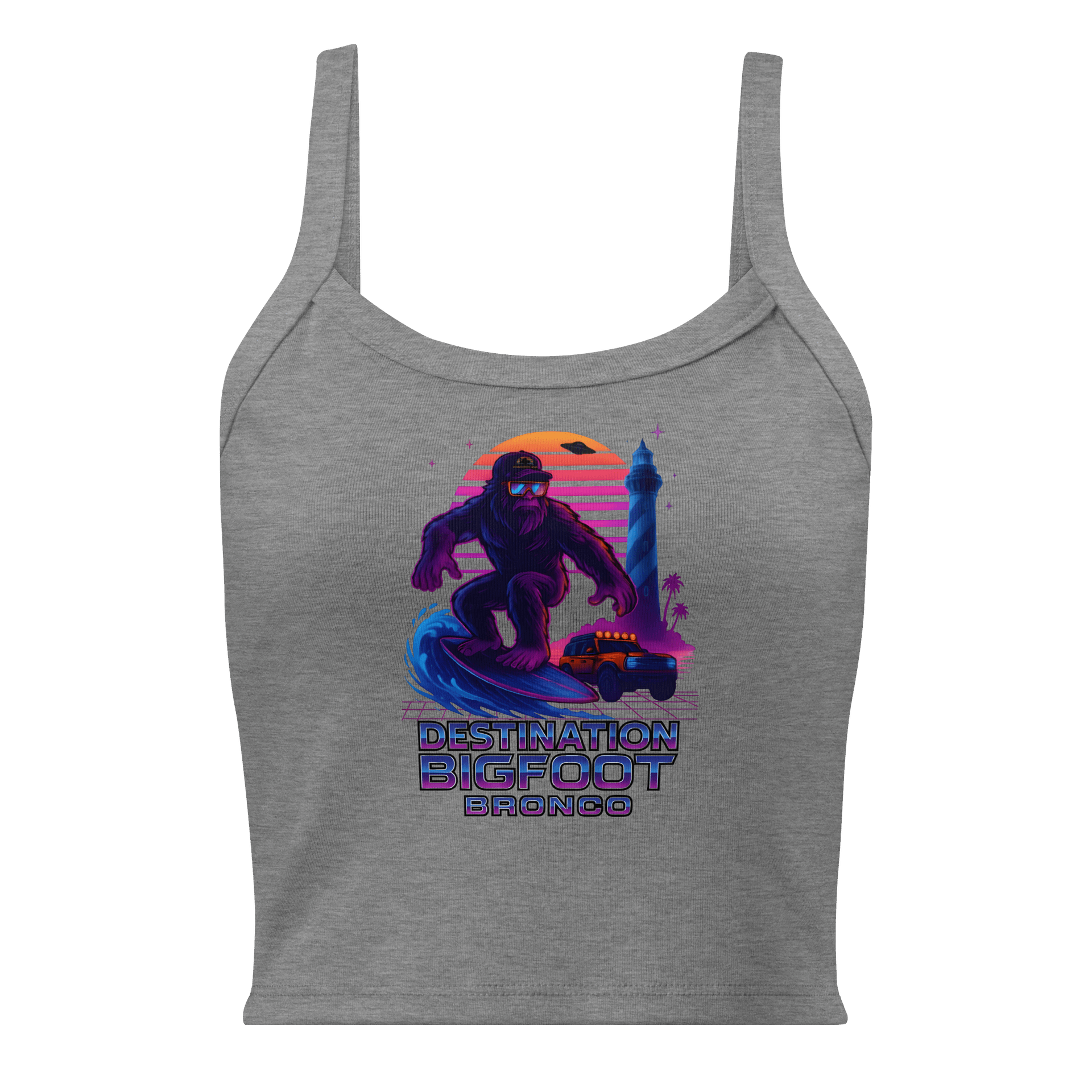 Destination Bigfoot Bronco Synthwave Women's Sunset Tank (Multiple Colors) product image (3)