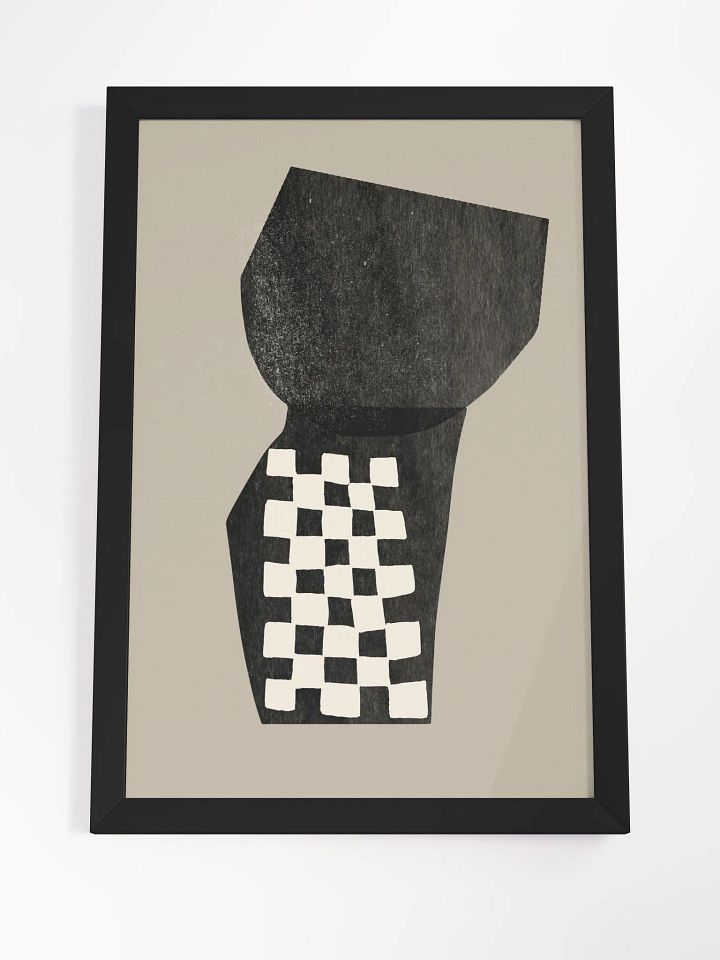 Geometric Grid Framed Poster | Modern Minimalist Wall Art | Structured Abstract Design for Sleek Interiors product image (1)