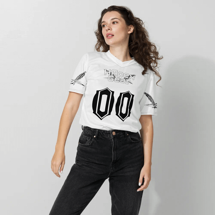 Capital Rover - White - Recycled Unisex Sports Jersey - White HApex Gear Black Logo product image (2)