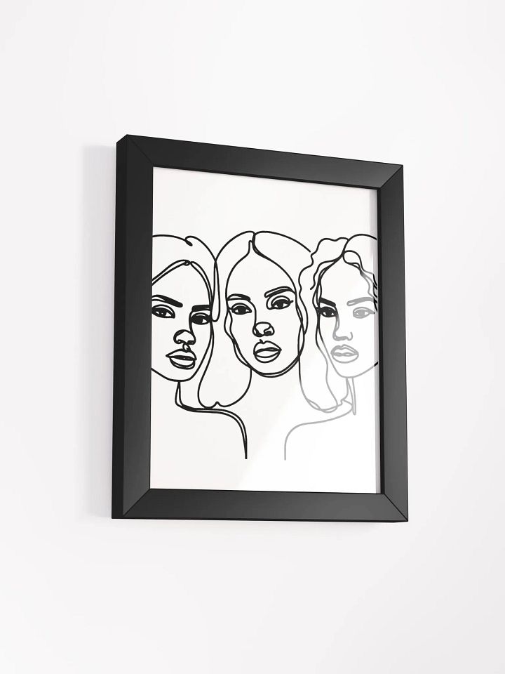 Three Beautiful Black Women Line Art Poster product image (51)