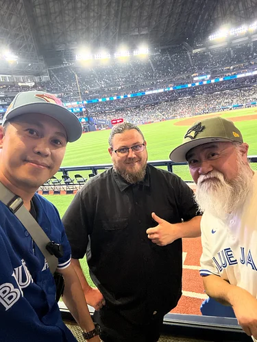 First time sitting behind the @bluejays bullpen and I loved the view!! Only downside is our view of the jumbotron obstructed....