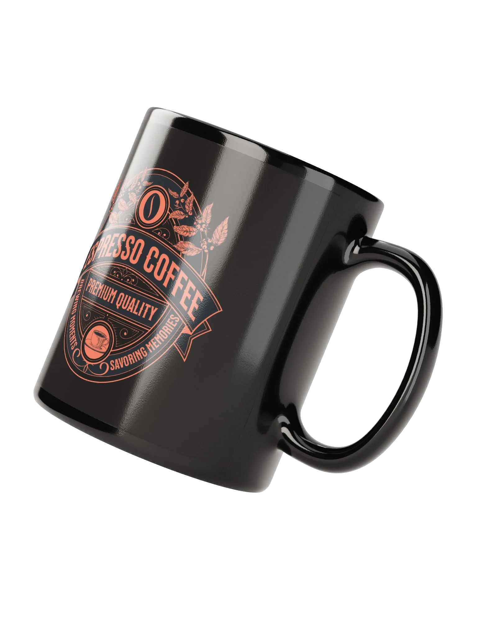 Stylish Espresso Black Glossy Mug for Coffee Lovers product image (3)