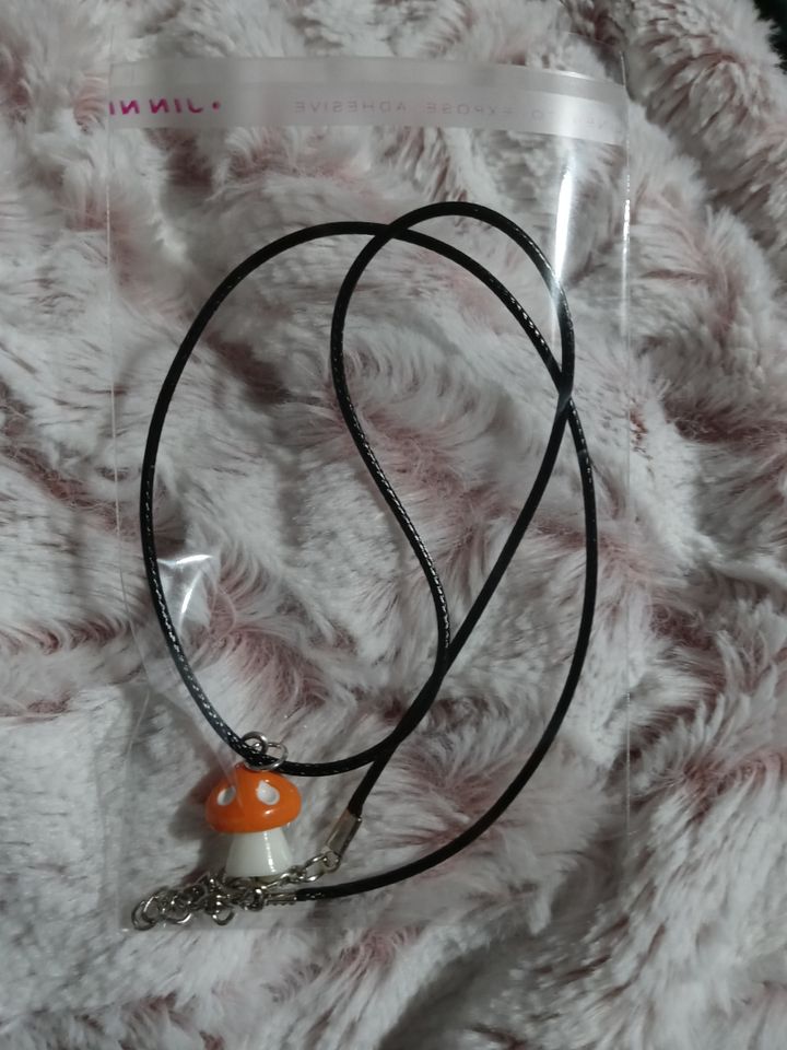 Boss momma orange mushroom necklace. product image (1)