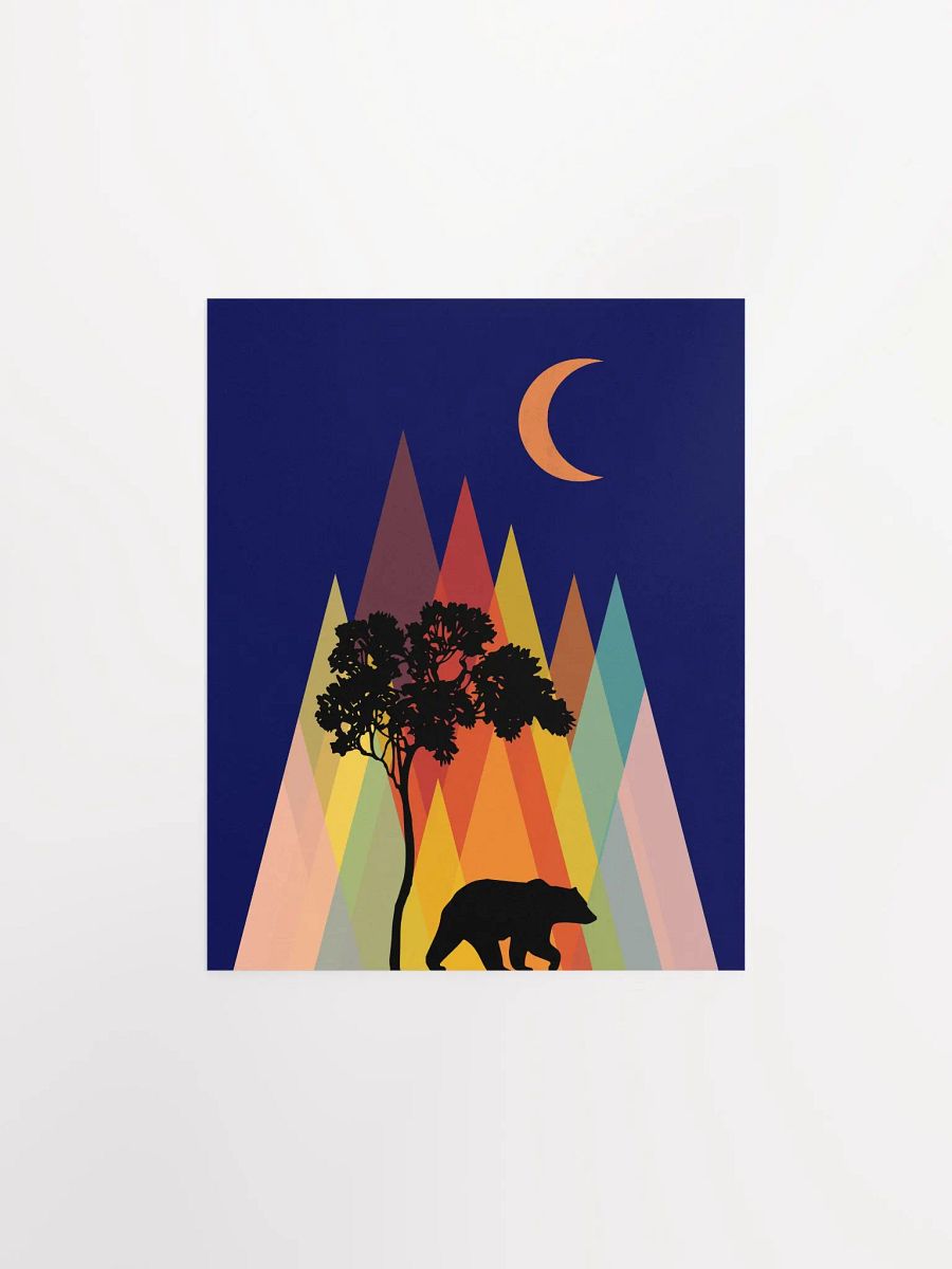 Bear Under The Moon Modern Geometric Art Print product image (11)