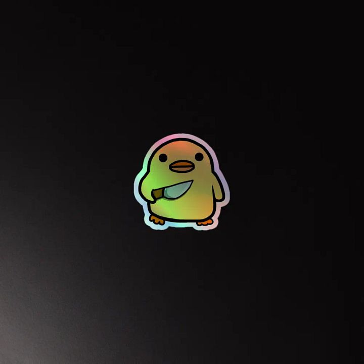 Stabby Duck Holographic Sticker product image (2)