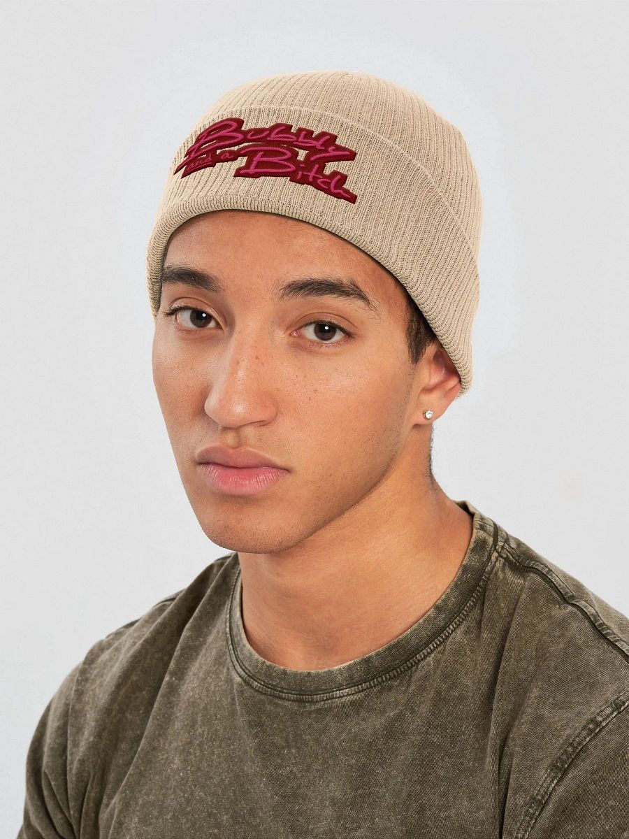 Bubbly and a B*tch (rose design) embroidered organic beanie product image (18)