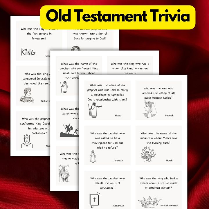 Old testament bible trivia game, Bible trivia printable cards, Church Bible Games, Christian Games, perfect for Sunday school activities product image (1)