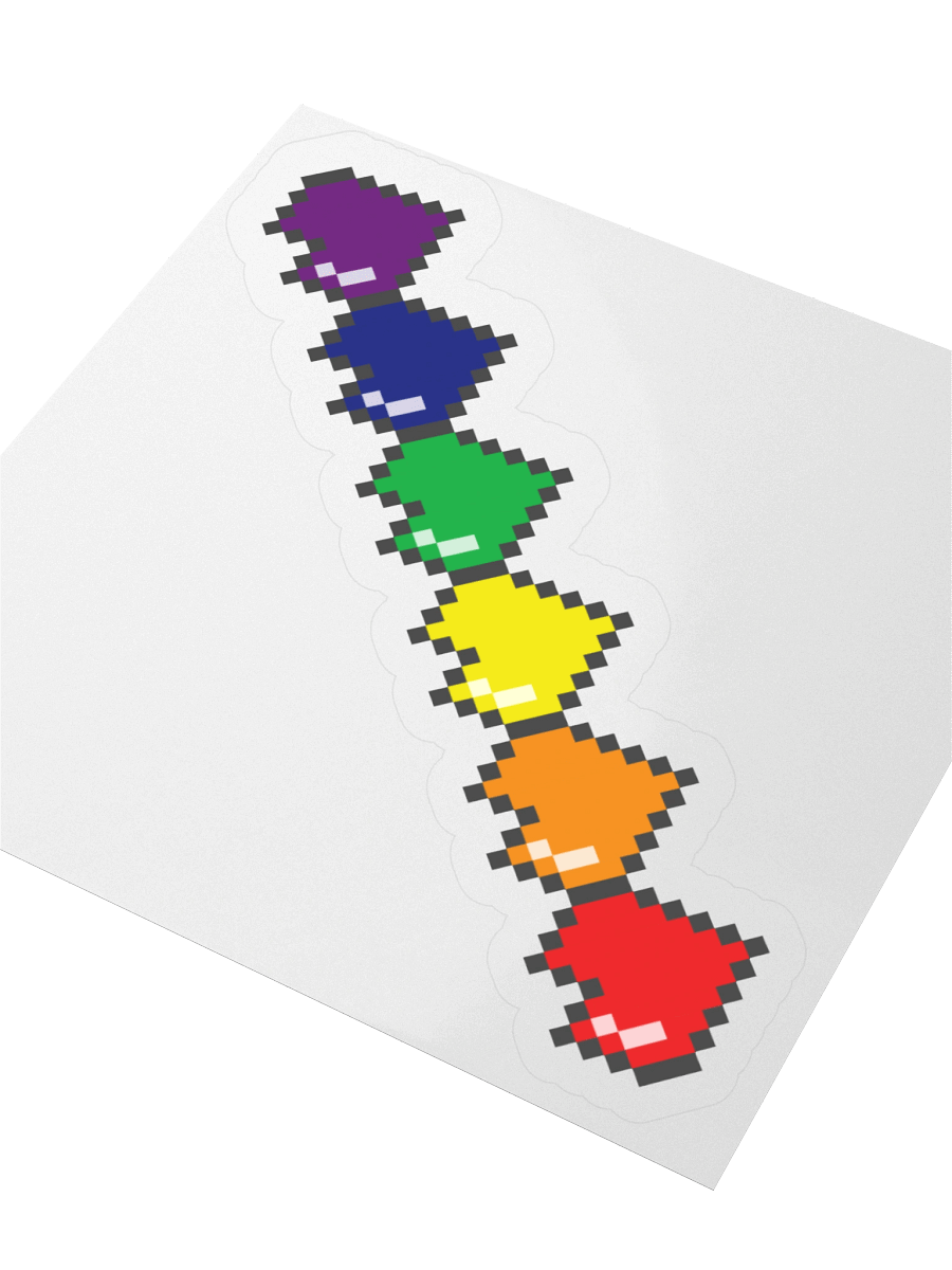 Rainbow Pixel Hearts Sticker product image (9)
