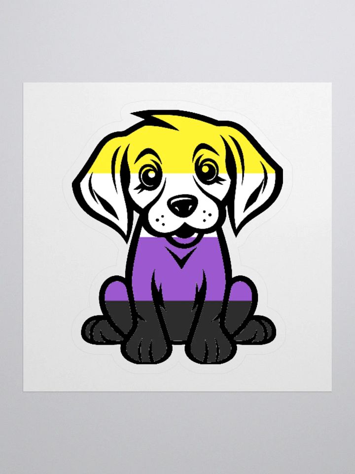Nonbinary Pride Puppy Sticker product image (1)
