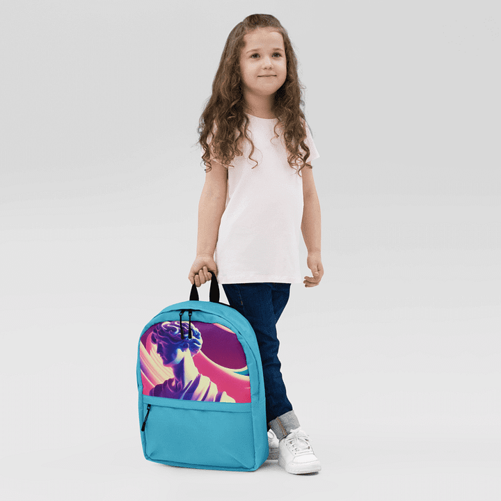 Greek God retrowave city Pop backpack Sky Blue product image (2)