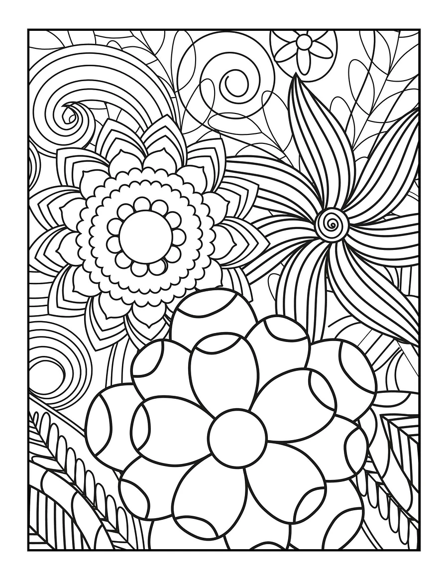 Large Print Flowers Coloring Book For Adults (Volume Four)| Beautiful Oversized Flowers | Adult Flower Coloring Pages | Gift Idea for Mom product image (2)