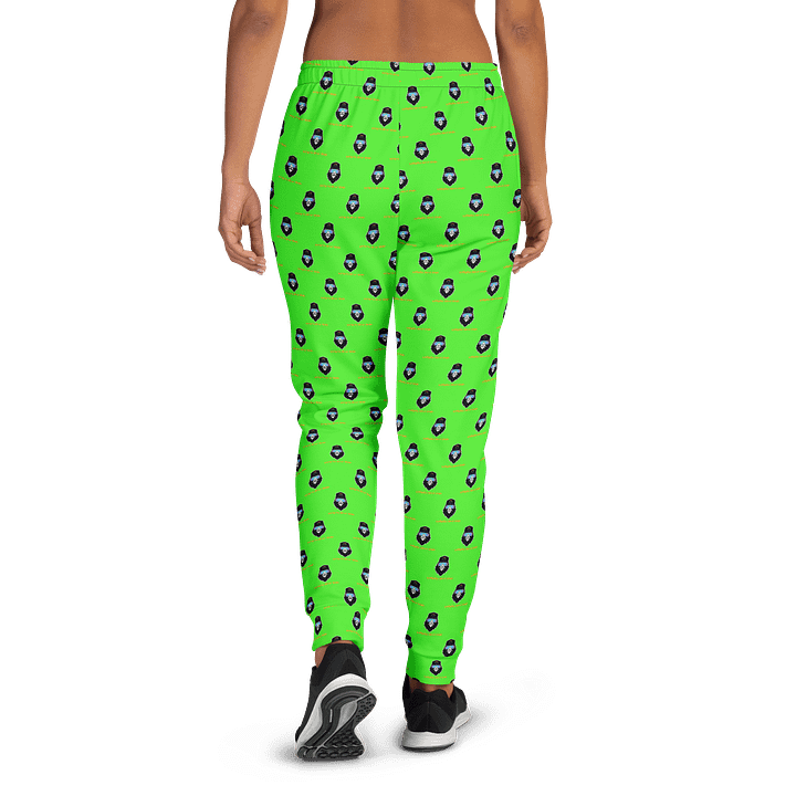 Synthsquatch Fitness Bigfoot Monogram Logo All-Over Print Women's Joggers (Neon Green) product image (1)
