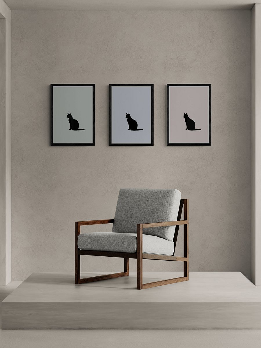 Black Cat Silhouette - Blue Background product image (2)