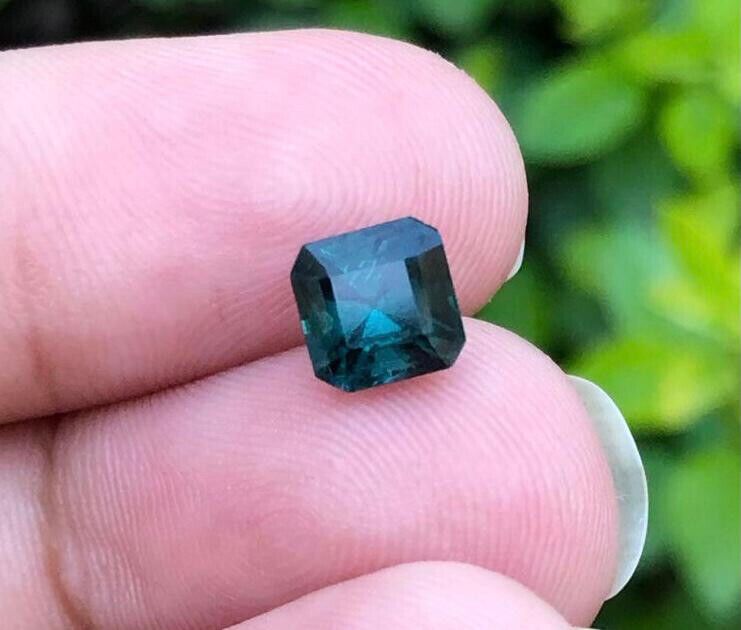 TOURMALINE GEMSTONE FOR RING ASSCHER CUT BLUE COLOR SQUARE, SHAPE, 1.60 CARAT product image (3)